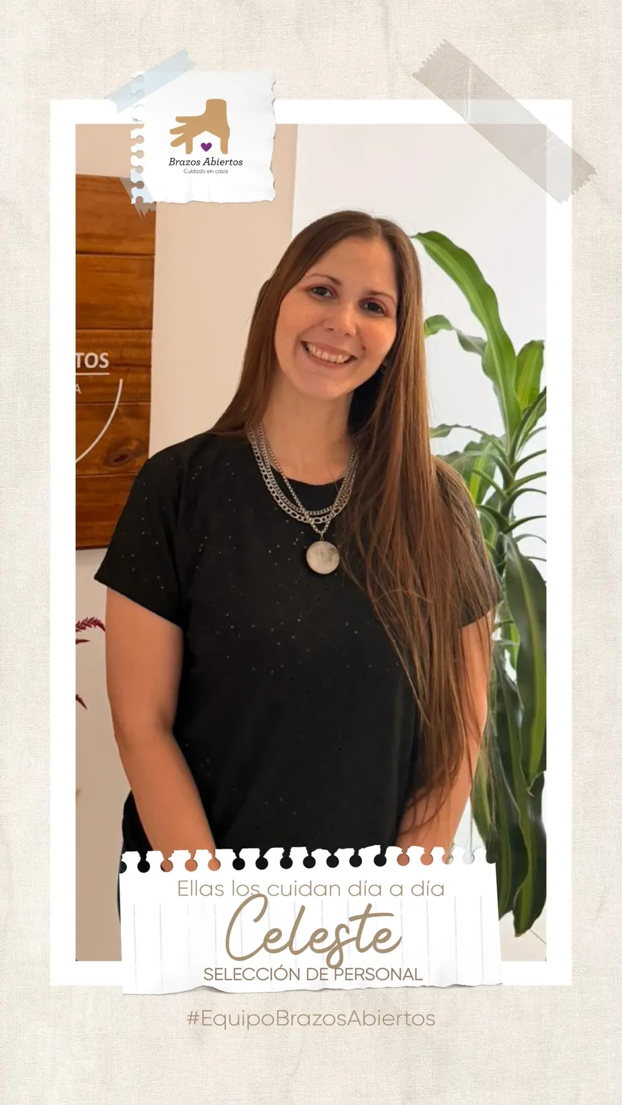 Celeste, selección de personal de Brazos Abiertos