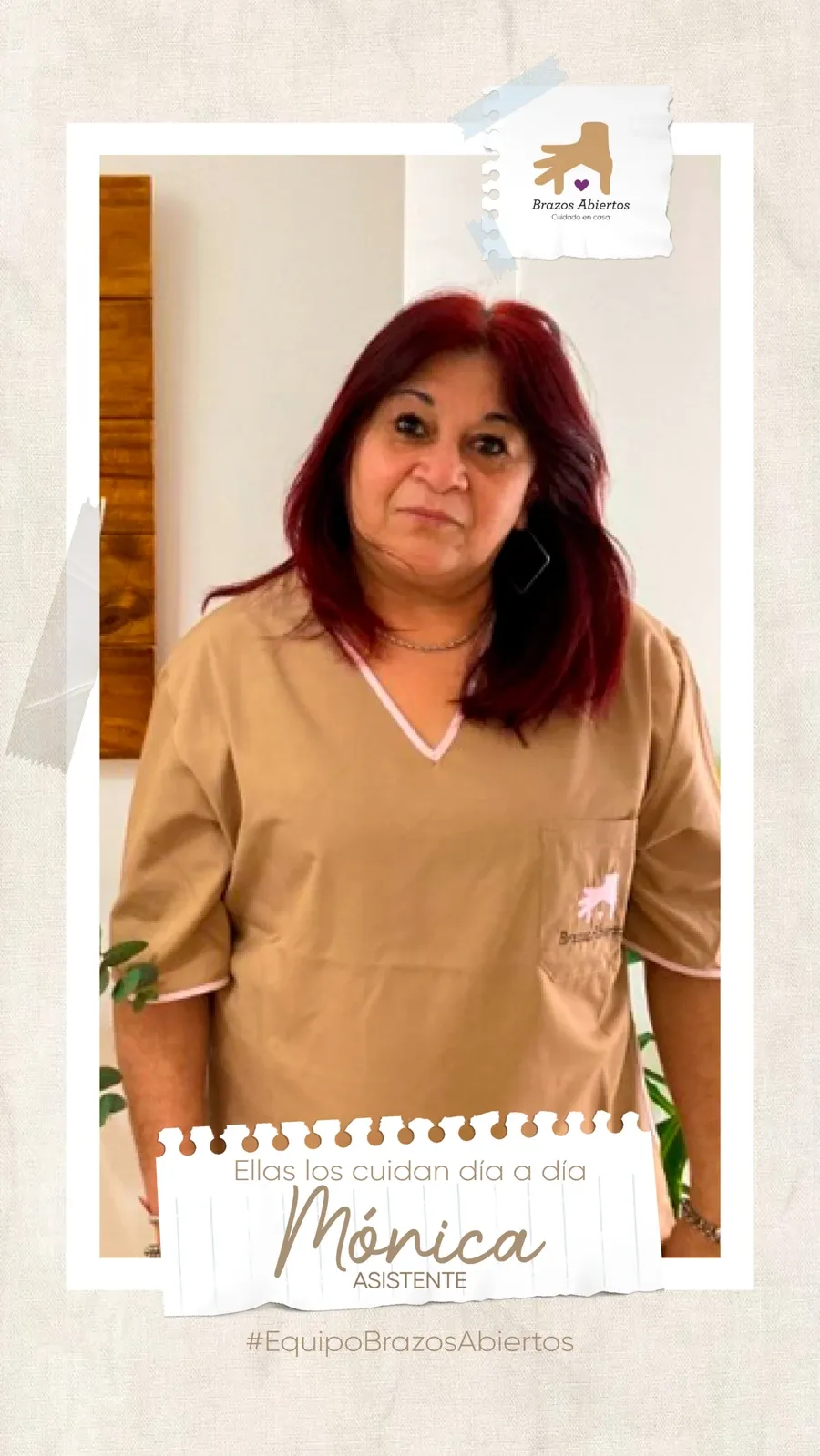 Mónica, cuidadora asistente de Brazos Abiertos