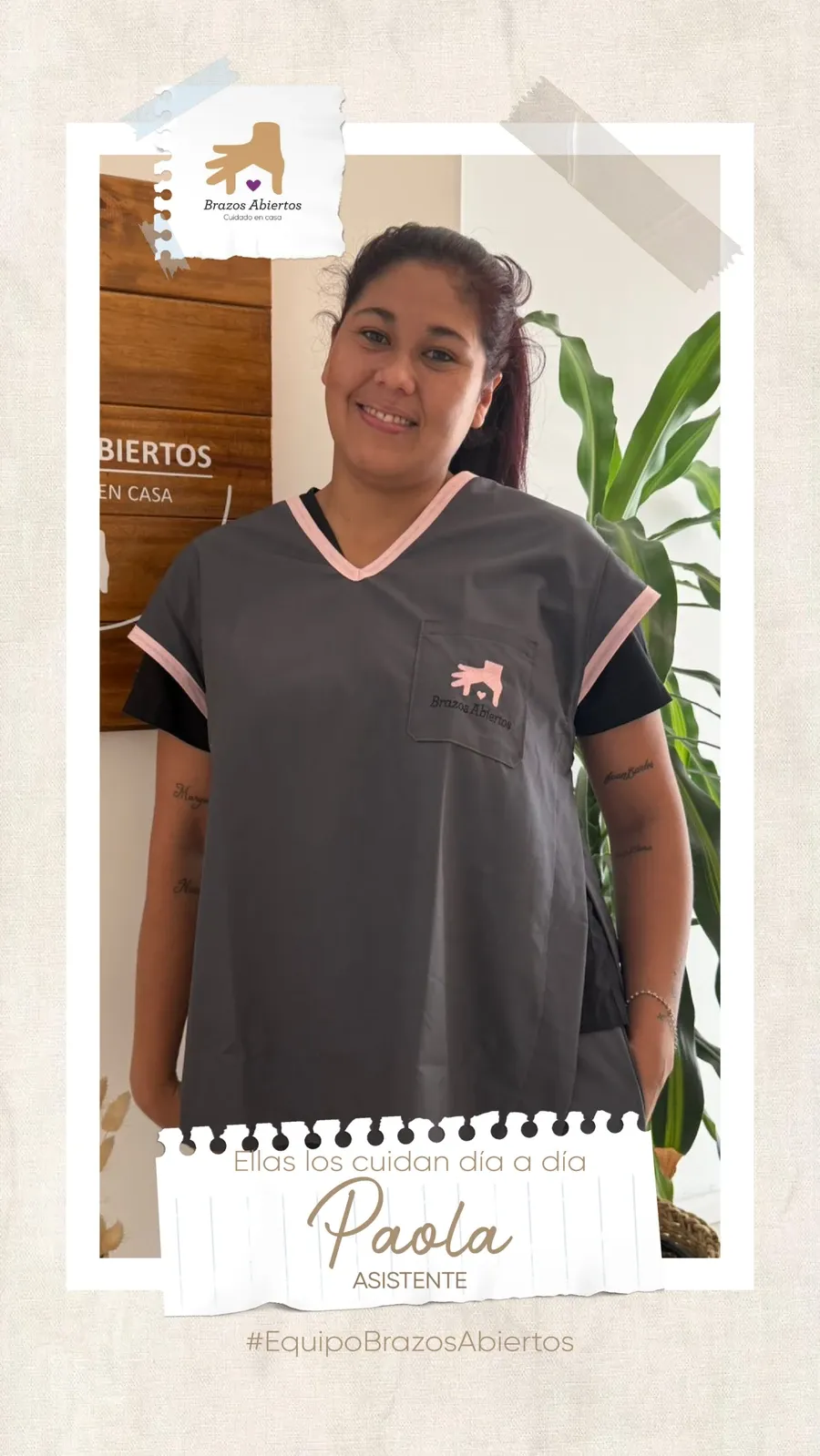 Paola, cuidadora asistente de Brazos Abiertos